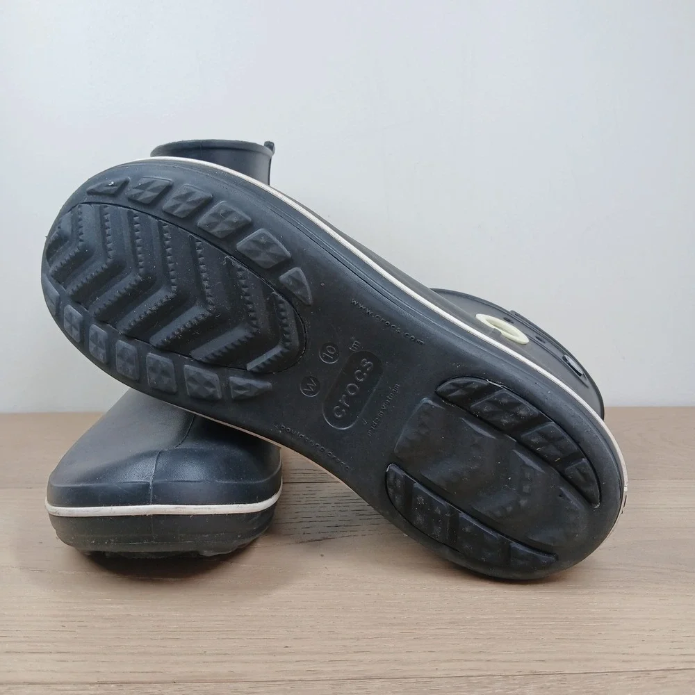 Crocs Jaunt Shorty Rain Boot Womens 10 Black Croslite Waterproof Ankle Pull On